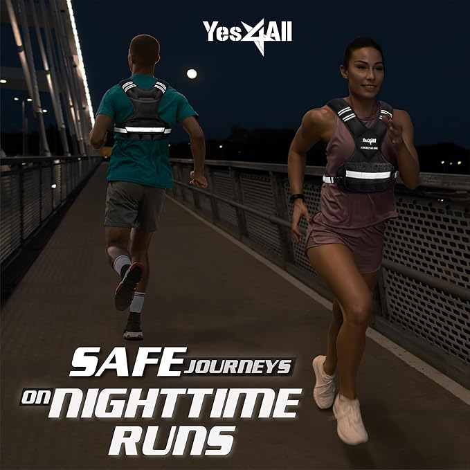 Yes4All Adjustable Weighted Vest 11-32lbs with Reflective Strip, Large Weight Vest for Strength Training for Men & Women