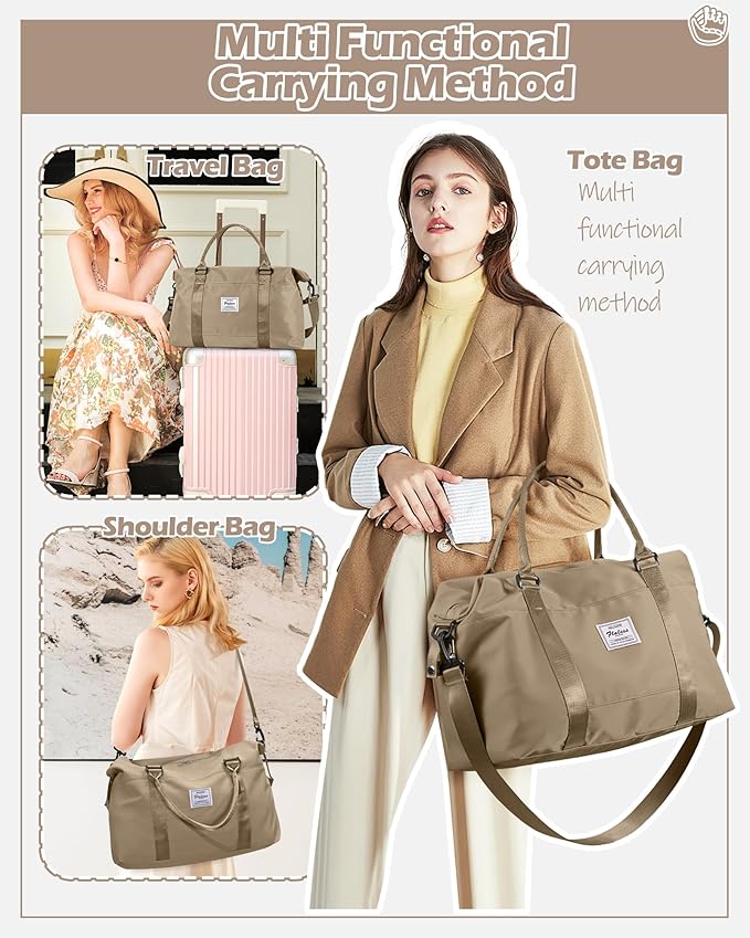 Gym Bag Womens,Travel Duffel Carry on Bag Sport Tote Bag Weekend Overnight Bag