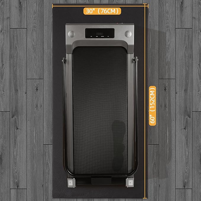 Treadmill Mat, 1/4" Thick Walking Pad with Shock Absorption Noise Reduction, Non-Slip High Density Home Gym Floor Mats for Treadmills, Elliptical, Exercise Bike, 30" x 60" Fitness Equipment Mat