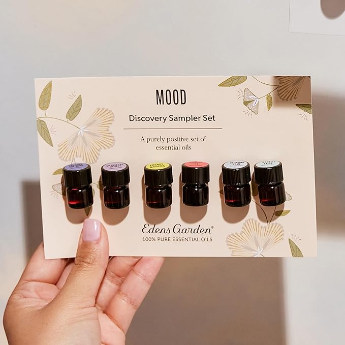Edens Garden Mood Essential Oils Discovery 6 Set – 100% Pure Therapeutic Grade, Undiluted Aromatherapy for Relaxation, Stress Relief & Wellness – Natural Gift for Diffusers & Home, .92 ml/ 6 Pack