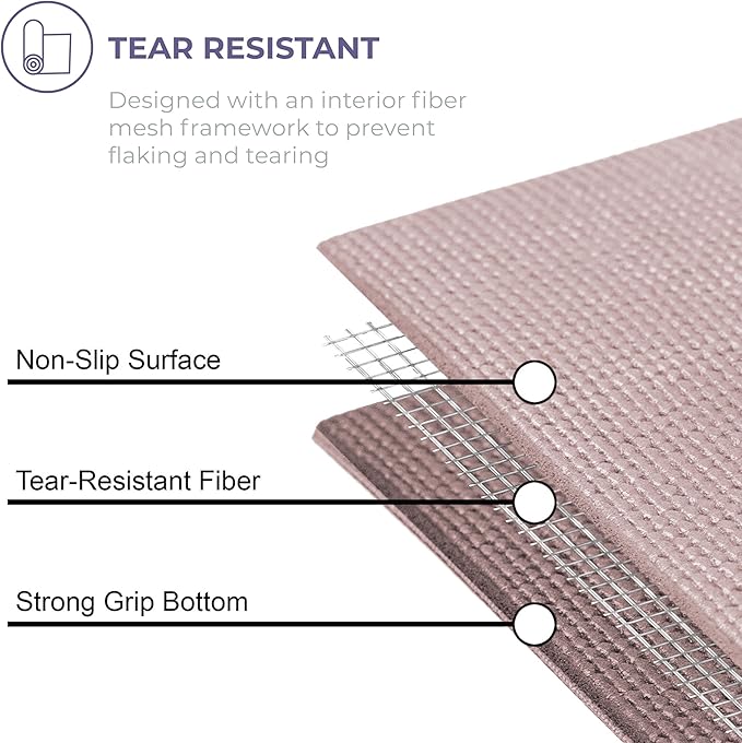 Sunshine Yoga Voyage Yoga Mat, 6 Pack, 72" x 24" Professional Studio and Gym Bulk Yoga Mats, 5mm Thick, Durable, Anti-Tear, Non Slip Fitness and Exercise Mats