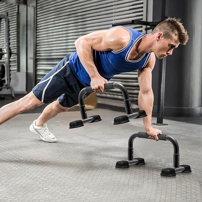 Dolibest Pushup Stand, Parallettes Bars Pressup Handstand Calisthenics Equipment for L-Sit/Dip Bar/Body Building/Strength Training Equipment/Home Gym Floor Workout Fitness Exercise