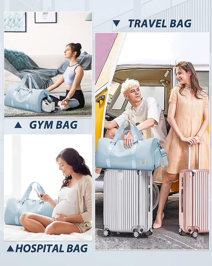 Gym Bag Womens,Travel Duffel Carry on Bag Sport Tote Bag Weekend Overnight Bag