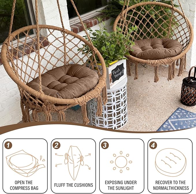 Tiita Indoor/Outdoor Floor Pillows Cushion 22"x22" Round Seat Cushions for Patio Garden, Meditation Cushion for Yoga Living Room Sofa Balcony, Coffee