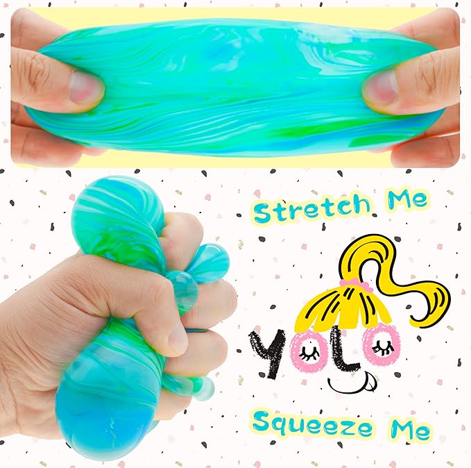Fidget Toys Squishy Stress Cube, Stress Balls for Kids Adults Squishies Stress Relief, Ice Squishy Cube Sugar Balls, High Density Squeeze Balls for Students Calming