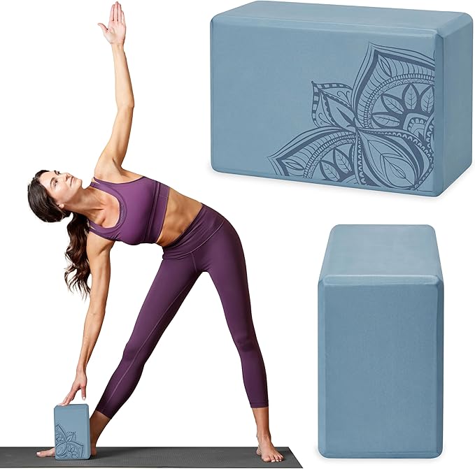 Gaiam Yoga Block - Supportive Latex-Free Eva Foam - Soft Non-Slip Surface with Beveled Edges for Yoga, Pilates, Meditation - Yoga Accessories for Stability, Balance, Deepen Stretches