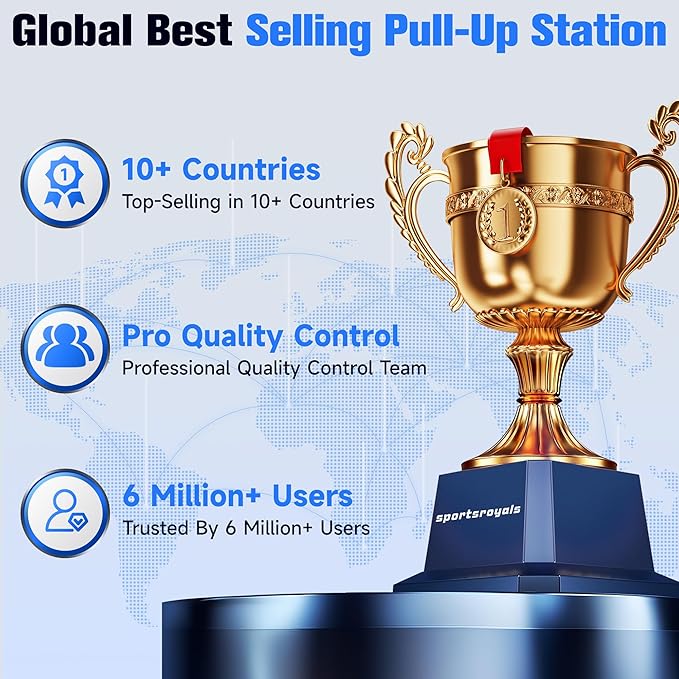 Sportsroyals Power Tower Pull Up Bar Station, 450LBS Stable Pull Up Dip Station for Home Gym Strength Training Equipment