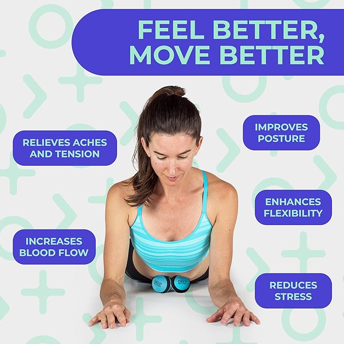 Yoga Deep Tissue Massage Ball Set – Gentle Myofascial Release Balls for Feet, Back, Neck, Legs & Arms – Trigger Point & Mobility Therapy (2-Pack)