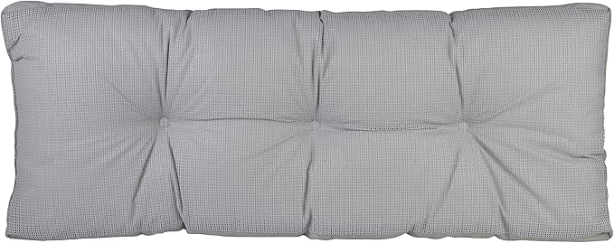 Klear Vu The Gripper Omega Non-Slip Tufted Bench Cushion for Indoor Furniture, Entryway Storage, Bay Window, Corner Nook or Piano Seat, 43 Inches, Gray