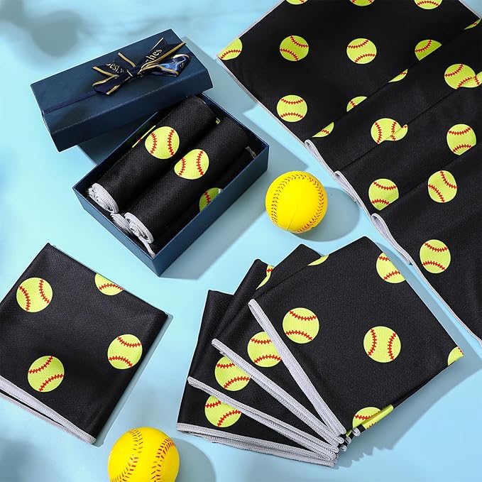 12 Pcs Cooling Towel 40 x 12 Inch Basketball Baseball Football Volleyball Soccer Softball Microfiber Fast Drying Towel for Gift Women Men