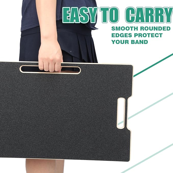 Hiboom Resistance Band Footplate Wood Exercise Platform with Non-slip Surface Workout Footplate Exercise Platform for Band Training Stretching Flexibility and Balance and Full-body Home Gym