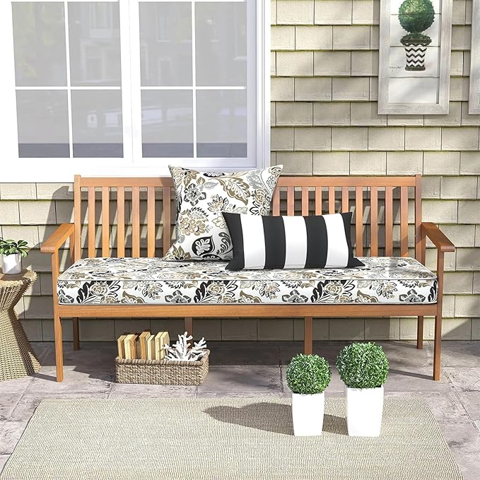 Outdoor Bench Cushion 45x18x3 Inch, Bench Furniture Cushion for Loveseat Sofa Couch Bench Garden Porch Glider, Dailey Tan