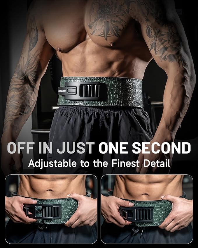 MANUEKLEAR Lifting Belt Lever for Men Women, 10mm Quick Locking Lever Belt Weightlifting with Adjustable Buckle, Lever Weight Lifting Belt for Powerlifting & Deadlifts