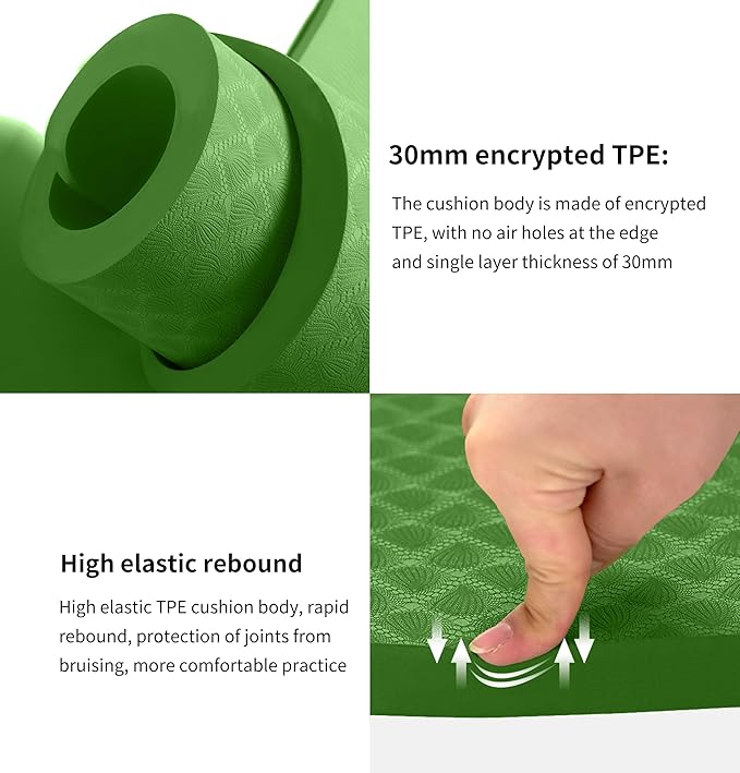 nuveti Large Exercise Mat - 15mm/20mm/30mm Thick Yoga Mat | Workout Mat for Fitness, Yoga, Pilates, Stretching & Floor Exercises for Women & Men with Free Carrying Bag