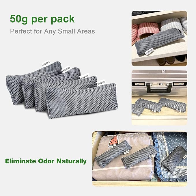 Marsheepy 6 Pack Shoe Odor Eliminator Bags, Boxing Glove Deodorizer, Absorbs Stink and Moisture, Grey Stick Odor Absorbers for Shoes, Gloves, and Sports Gear