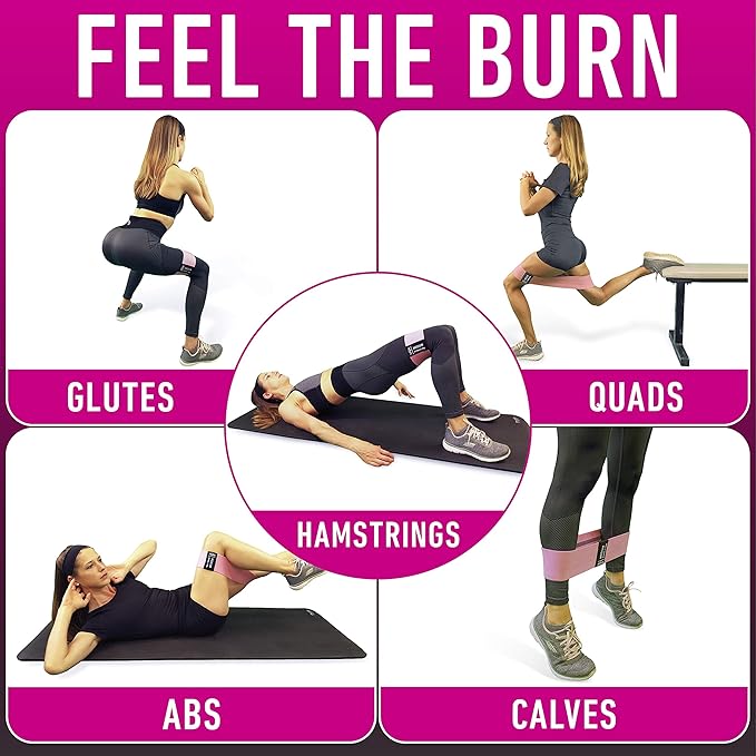 Resistance Bands for Working Out with Workout Bands Guide. 4 Booty Bands for Women Men Fabric Elastic Bands for Exercise Bands Resistance Bands for Legs Bands for Working Out Hip Thigh Glute Bands Set