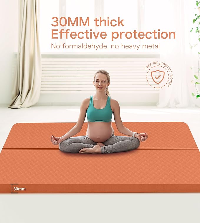 nuveti Large Exercise Mat - 15mm/20mm/30mm Thick Yoga Mat | Workout Mat for Fitness, Yoga, Pilates, Stretching & Floor Exercises for Women & Men with Free Carrying Bag
