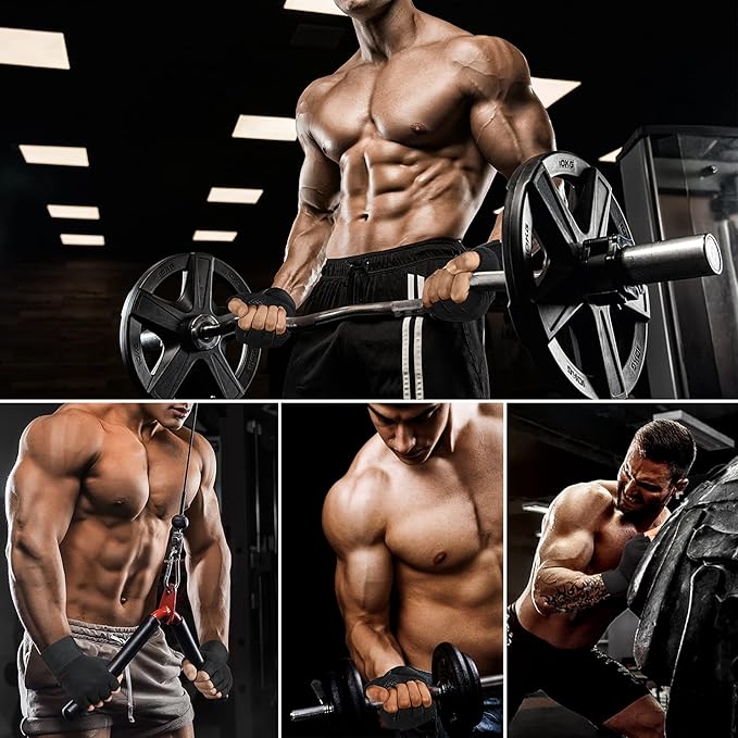 Workout Gloves with Wrist Wrap Support, Weight Lifting Gloves with Full Palm Protection & Extra Grip for Men Women Gym Exercise, Fitness, Weightlifting, Pull ups