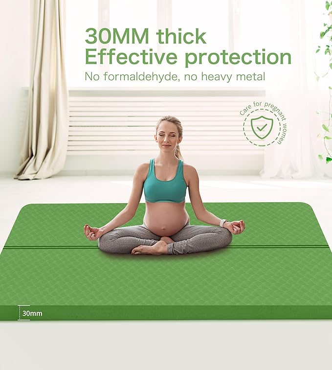 nuveti Large Exercise Mat - 15mm/20mm/30mm Thick Yoga Mat | Workout Mat for Fitness, Yoga, Pilates, Stretching & Floor Exercises for Women & Men with Free Carrying Bag