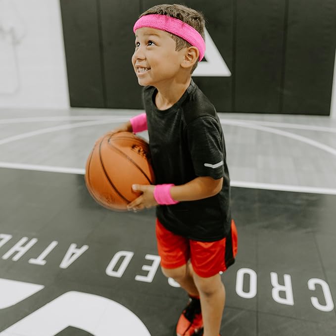 Suddora Sweatbands for Kids, Moisture Wicking 2 Wristbands and 1 Headband Set, Soft and Skin-Friendly Fabric, Moisture-Wicking Athletic Sweat Bands for Basketball, Baseball, Soccer