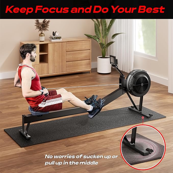 Bike Trainer Mat Compatible with Peloton Bike, for Treadmill & Row, THK 6mm, Under Mat Protect Hardwood Floor Carpet, Trainer Accessory for Indoor Stationary Exercise Bicycle