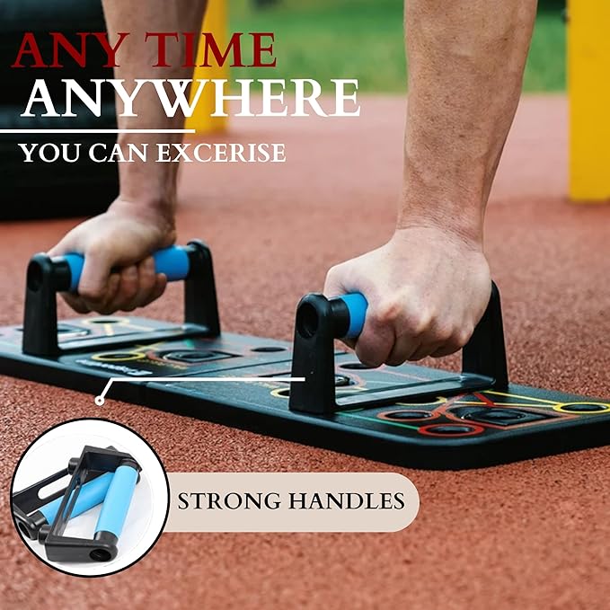 Push Up Board with Sit up Stand 15 in 1 Home Gym Portable Exercise Equipment, Resistance Bands, Push Up Handles Strength Training Equipment