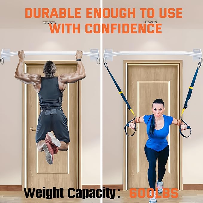 Pull Up Bar Wall Mounted-Heavy Duty Joist Mounted Pull Up Bar-Premium Strength Training Pull-Up Bars-Fast and Easy Installation for Home and Garage Use,Supports up to 600 Lbs