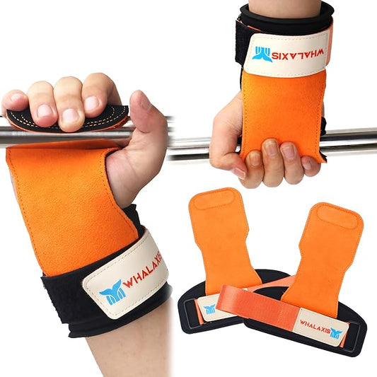 Weight Lifting Straps:3-ply Genuine Cowhide,Thickened SBR Pads, Anti-Snap Design ,Wrist Straps for Deadlifts,Weightlifting,Rows and Pull-Ups, Grip Straps Provide Ultimate Wrist Protection & Grip Booster