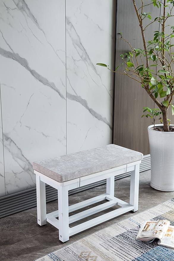 Loveboat Washable Bench Cushion, Non-Slip Bench Pad for Shoe Storage, Window, Piano, Dining 36"x14"x2" Light Grey