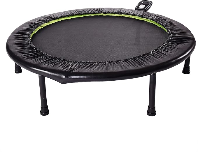 Stamina Folding Trampoline with Smart Workout App, Black - Portable Fitness Rebounder for Home Gym, Cardio & Strength Training, Jumping Exercise Equipment