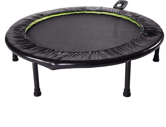 Stamina Folding Trampoline with Smart Workout App, Black - Portable Fitness Rebounder for Home Gym, Cardio & Strength Training, Jumping Exercise Equipment