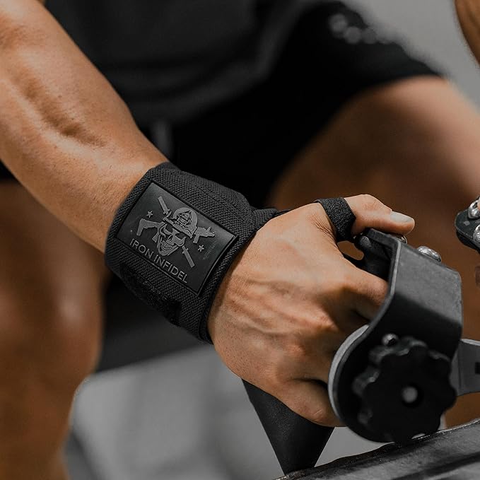 Iron Infidel Wrist Wraps for Weightlifting - 18" and 24" Heavy Duty Support for Working Out, Gym Accessories for Men - Use for Lifting, Crossfit, Fitness, Exercise, Bench Press, Powerlifting