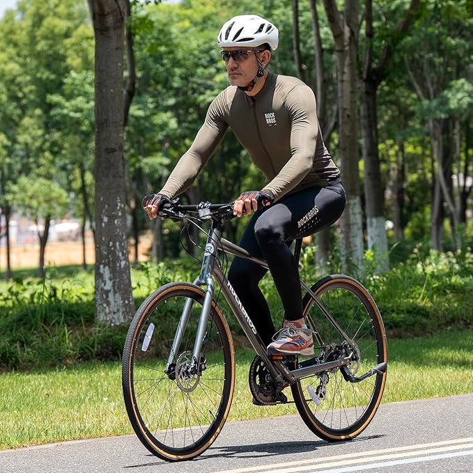 ROCKBROS Cycling Gloves for Men Women with Anti-Slip Shock-Absorbing Pad Fingerless Bike Gloves Light Weight Breathable Biking Gloves