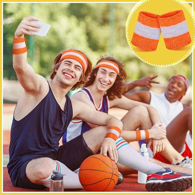 Halloween Basketball Uniform Costume Sports Team Cosplay Accessories Wristbands Sweatband Socks for 80s Party