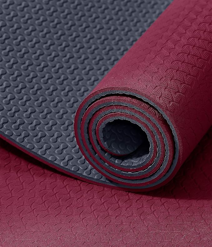 IUGA Yoga Mat Non Slip Anti-tear Pilates Mat Eco Friendly Hot Yoga Mats Thick for Workout & Exercise(72"x 24"x 6mm)