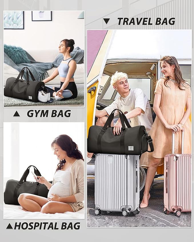 Gym Bag Womens,Travel Duffel Carry on Bag Sport Tote Bag Weekend Overnight Bag