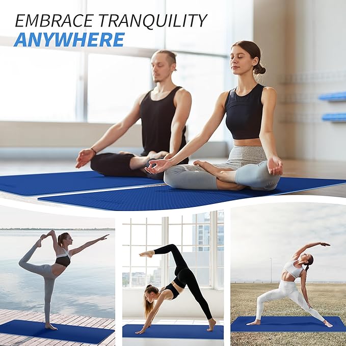 CAMBIVO Yoga Mat for Women Men Kids, 1/3 & 1/4 & 2/5 Inch Extra Thick Yoga Mat Non Slip, 72" x 24" TPE Yoga Mats, Workout Mat with Carrying Strap for Yoga, Pilates and Floor Exercises