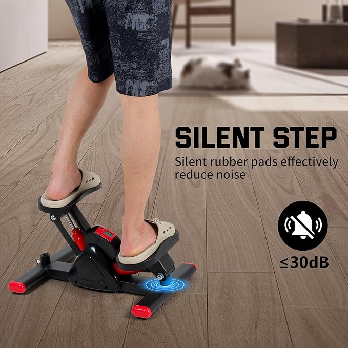 Leikefitness Steppers for Exercise Mini Stair Stepper, Cardio Workout Equipment, Twist Stair Stepper with Resistance Bands Up-Down Motion for Full Body Workout Exercise Equipment for Home