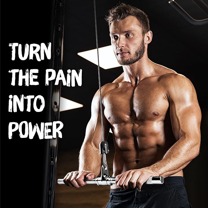 Yes4All Cable Machine Attachment, Row Handles, Tricep Rope, Straight Bar, V Bar, LAT Pulldown Accessories Load 880 LB for Home Gym