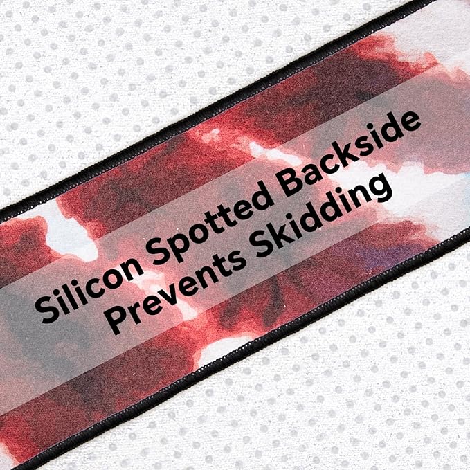 Colorful Star Yoga Towel with Corner Pockets, Non Slip Grip Dots Sweat Absorbent Hot Yoga Mat Towels, Soft Yoga Blankets with Travel Bag, Mat Cover for Workout, Gym, Fitness - 70"x26", Bold Tie-dye