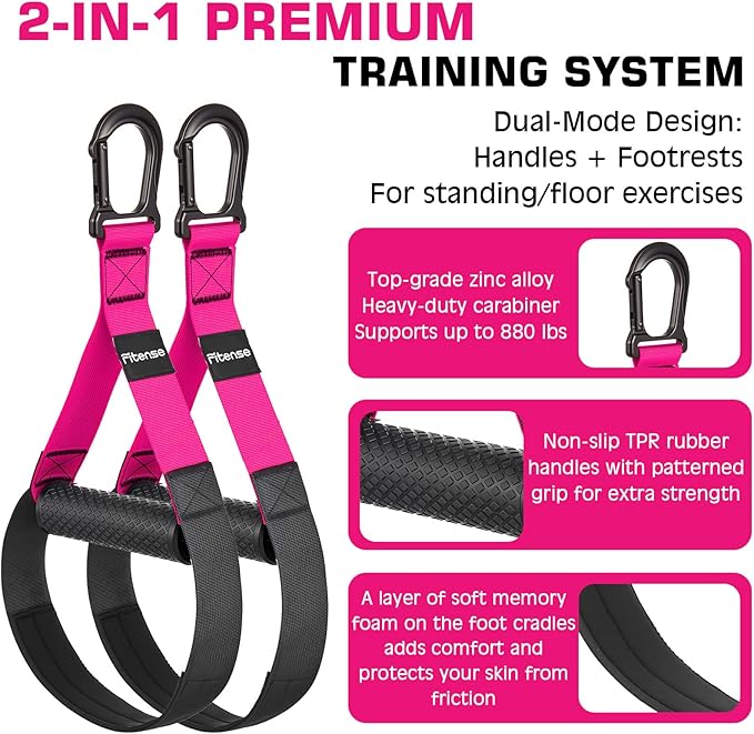 Home Resistance Training Kit, Suspension Trainer Straps with Adjustable Extension, Door Anchor, and Carry Bag – Strength Training Equipment for Full Body Bodyweight Workouts at Home or Outdoors