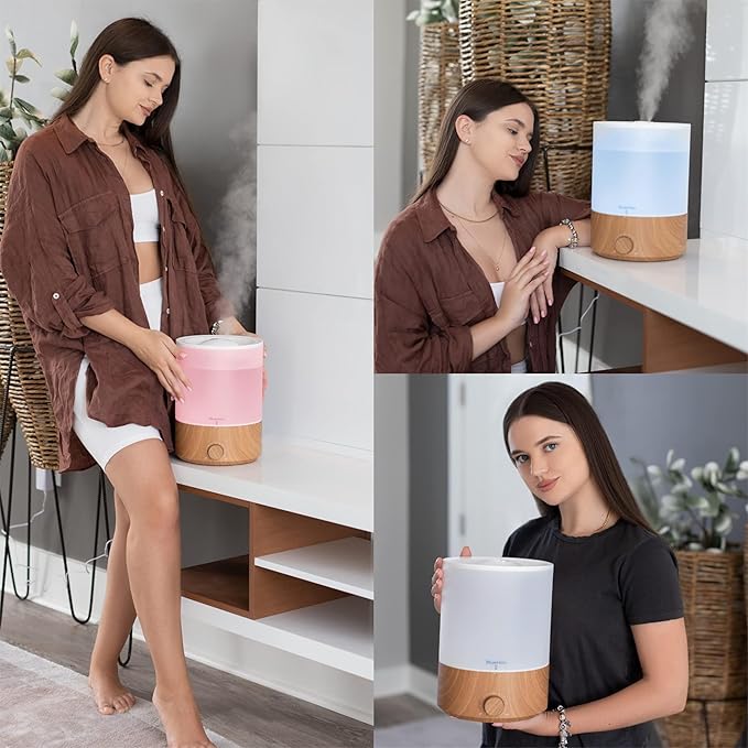 BlueHills Premium 4000 ML XL Essential Oil Diffusers - 70 Hour Run Aromatherapy Diffuser & Air Humidifier Mist for Large Room 7 LED Colors Oil Big Diffuser Essential Oils for Home w/Auto Shut Off E403