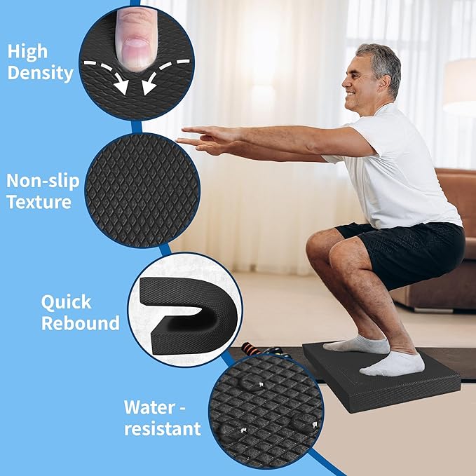 Professional Foam Balance Pad, Large Balance Pads for Physical Therapy, Foam Balance Board for Rehabilitation Stability Workout Knee and Ankle Exercise Strength Training