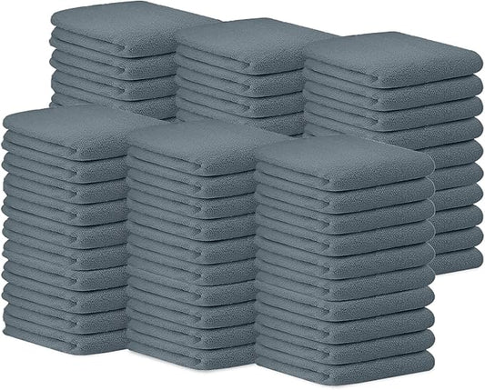 Avalon Towels Terry Bar Mop Towels (Value Pack of 60) Size 14"x17" – Absorbent and Durable, Multipurpose Cleaning Rags, Cotton Cleaning Cloths, Terry Cloth Rags, Reusable Shop Rag (Grey)