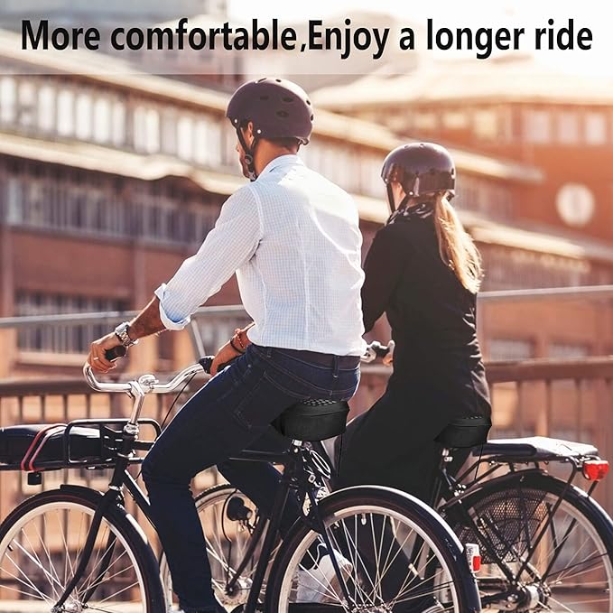 DAWAY Comfortable Bike Seat Cover - Silicone Gel & Memory Foam Padded Bike Seat Cushion for Men Women - Soft Bicycle Saddle Cover for Peloton, Stationary Exercise, Mountain Road Bikes - XL/Large/Small