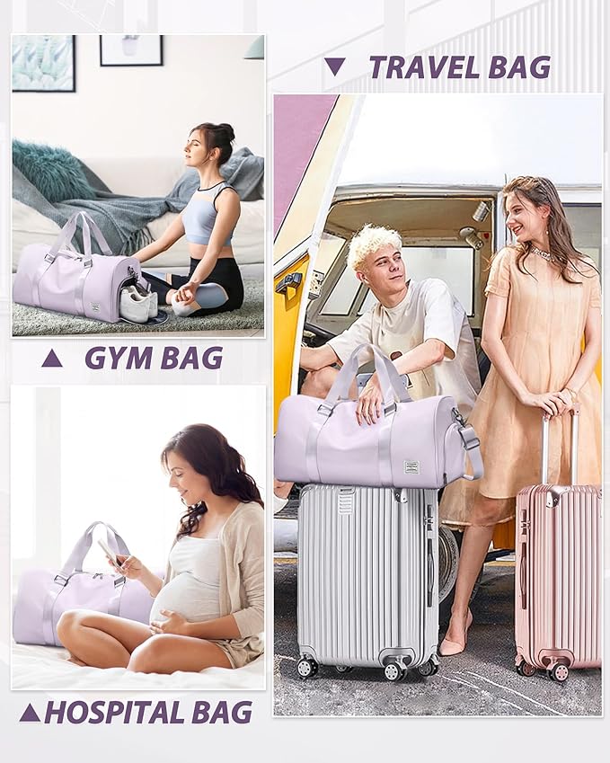 Gym Bag Womens,Travel Duffel Carry on Bag Sport Tote Bag Weekend Overnight Bag