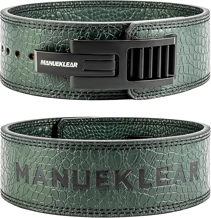 MANUEKLEAR Lifting Belt Lever for Men Women, 10mm Quick Locking Lever Belt Weightlifting with Adjustable Buckle, Lever Weight Lifting Belt for Powerlifting & Deadlifts