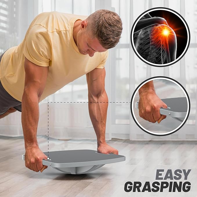 Advanced Wood Balance Board, 360 Degree Rotation and Tilt - Non-Slip 500 lbs Wobble Board for Standing Desk, Physical Therapy and Yoga Practice, Core