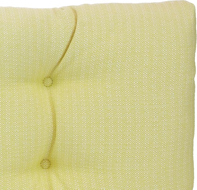 Klear Vu Corner Nook or Piano Seat Omega Non-Slip Tufted Bench Cushion for Indoor Furniture, Entryway Storage, Bay Window, 33 Inches, 15 Yellow