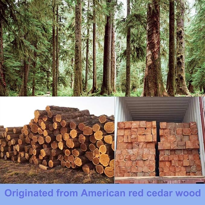 Cedar Blocks for Clothes Storage 60PCs, Red Cedar Hang Ups, Balls, Rings and Sachet Bags for Closets and Drawers